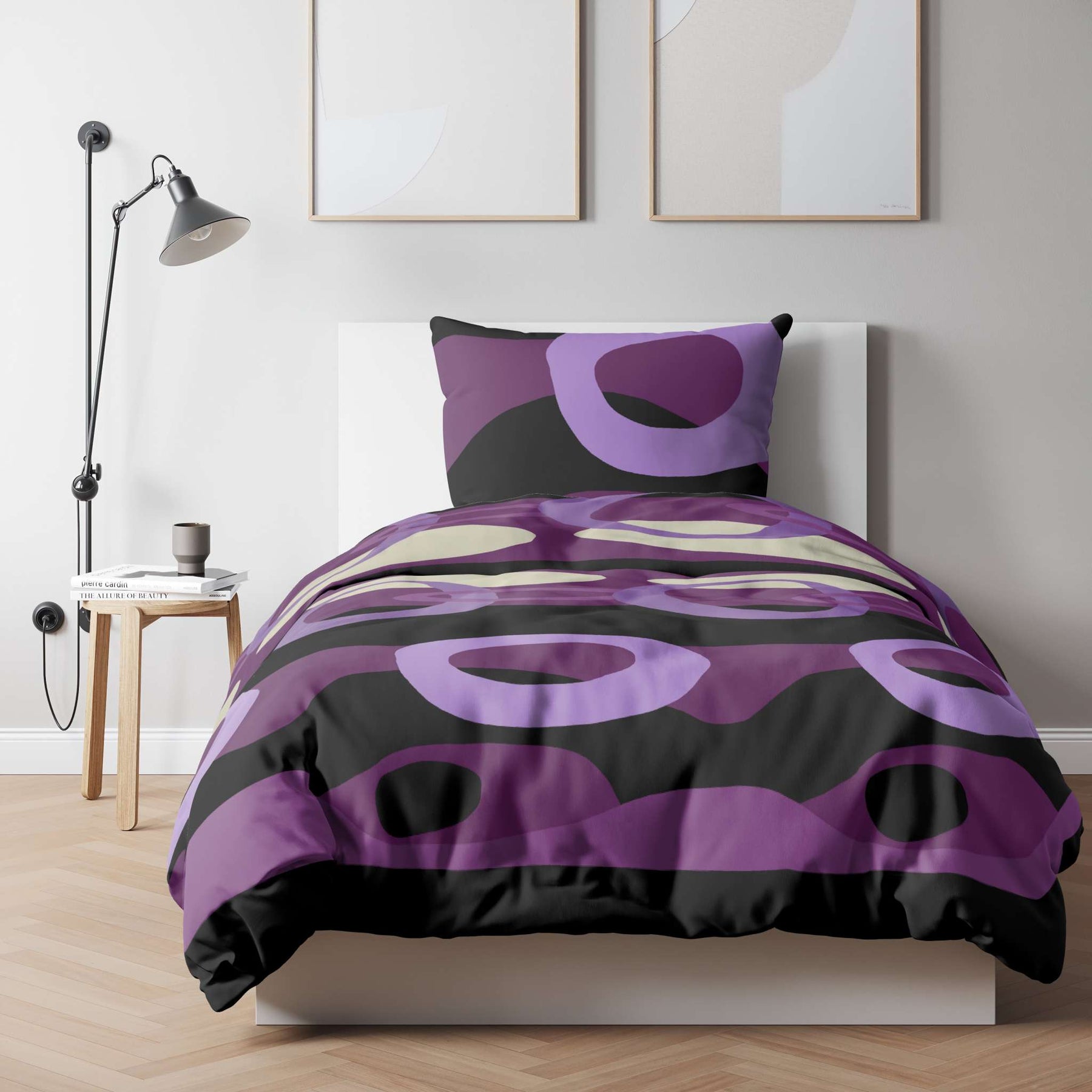 etérea Renforcé Bettwäsche Charles Kreise Pflaume und Rot