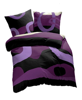 etérea Renforcé Bettwäsche Charles Kreise Pflaume und Rot