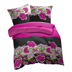 etérea Baumwolle Bettwäsche Clemens Blumen Rot und Pink