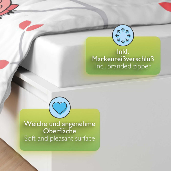 etérea Renforcé Bettwäsche Eule Grau und Weiß - Bild 5