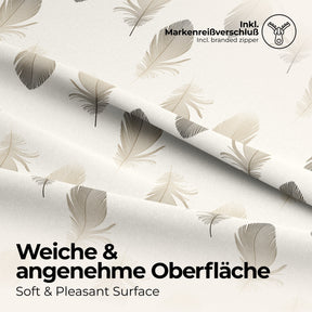 4 tlg. etérea Renforcé Bettwäsche Federn Weiß 135x200 + 80x80 cm