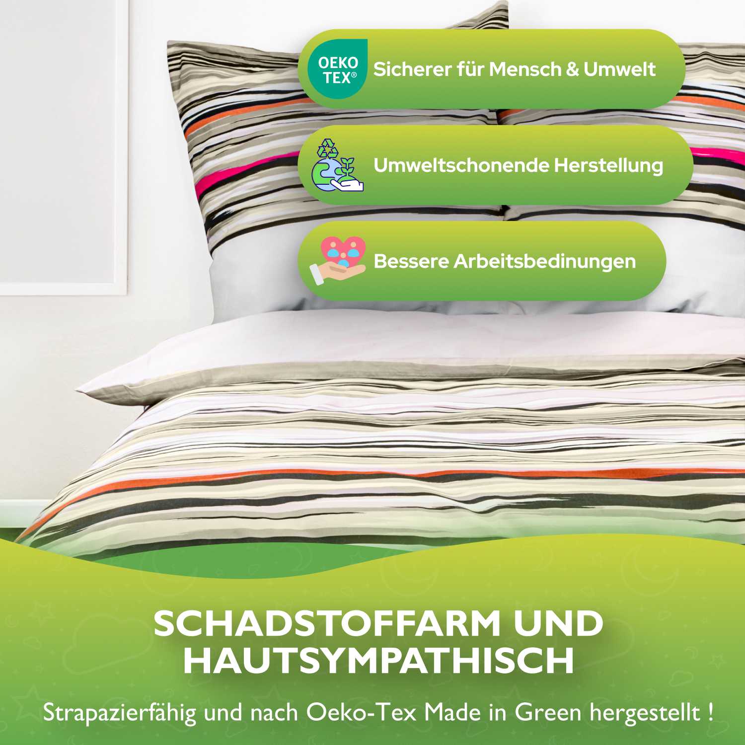 etérea Renforcé Bettwäsche Jeanine Violett und Sand