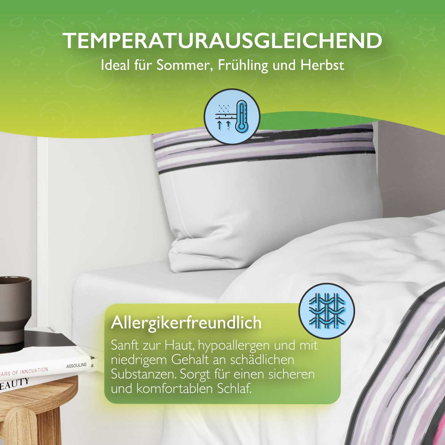 etérea Renforcé Bettwäsche Jeanine Violett und Sand