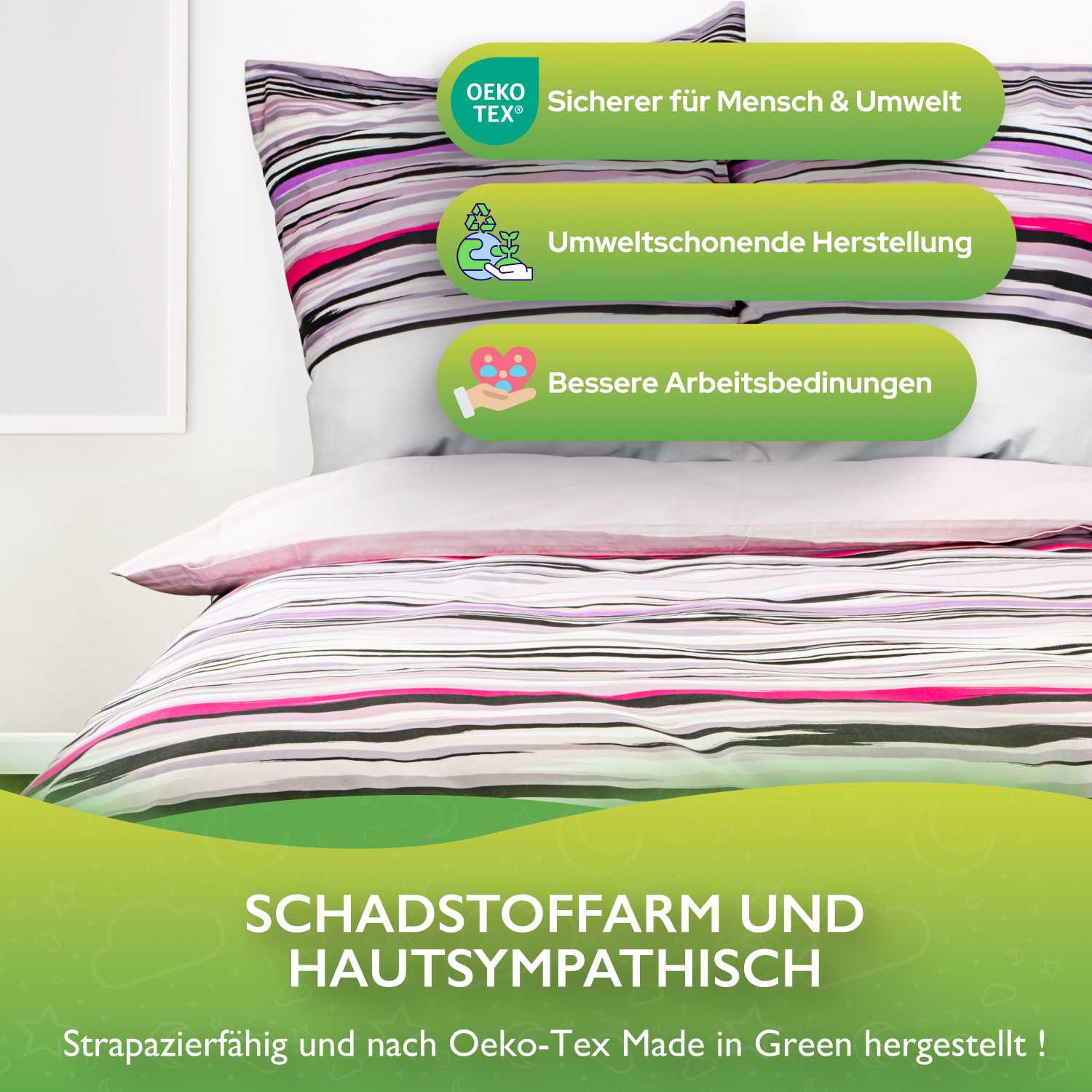 etérea Renforcé Bettwäsche Jeanine Violett und Sand