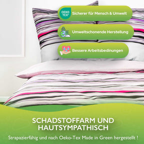etérea Renforcé Bettwäsche Jeanine Violett und Sand