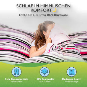 etérea Renforcé Bettwäsche Jeanine Violett und Sand