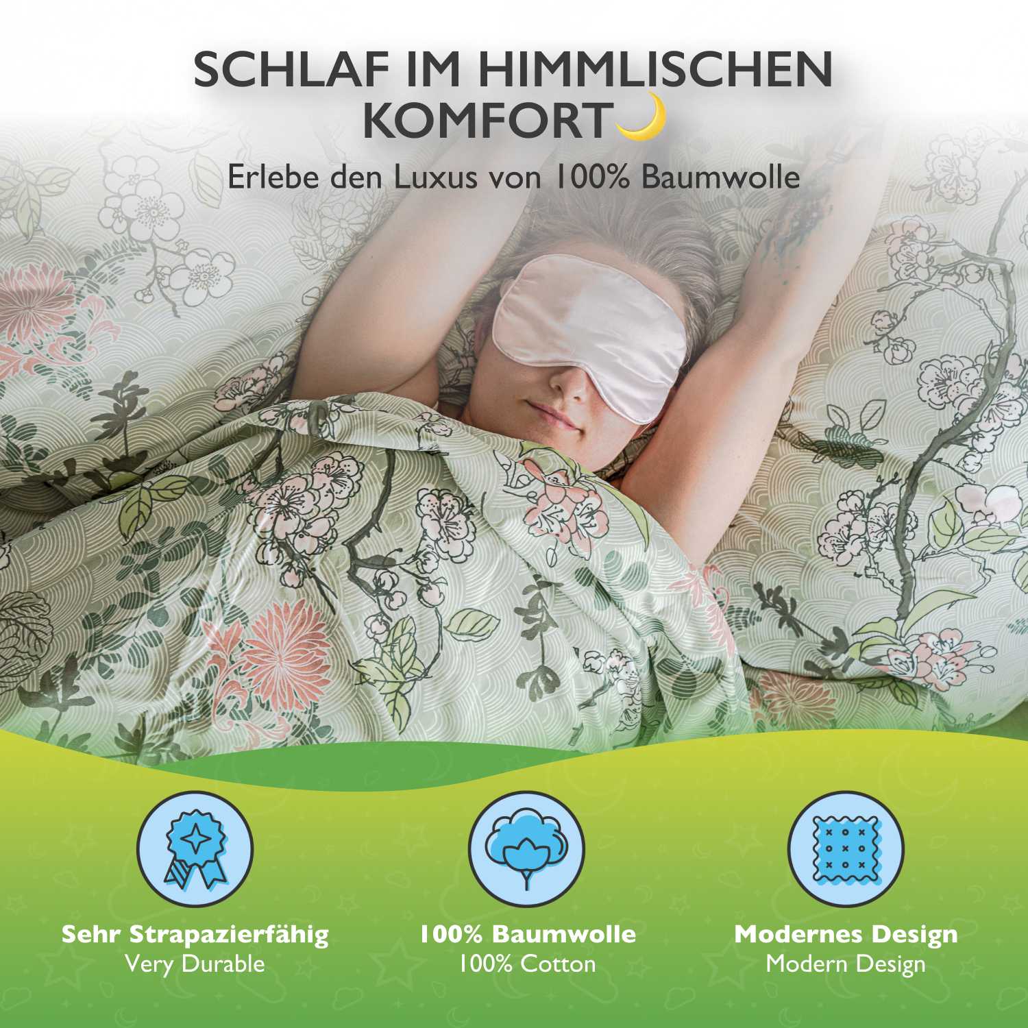 etérea Renforcé Bettwäsche Mikko Grün Rose