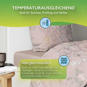 etérea Renforcé Bettwäsche Mikko Grün Rose