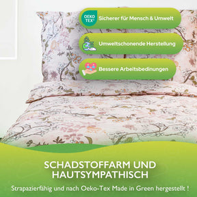 etérea Renforcé Bettwäsche Mikko Grün Rose