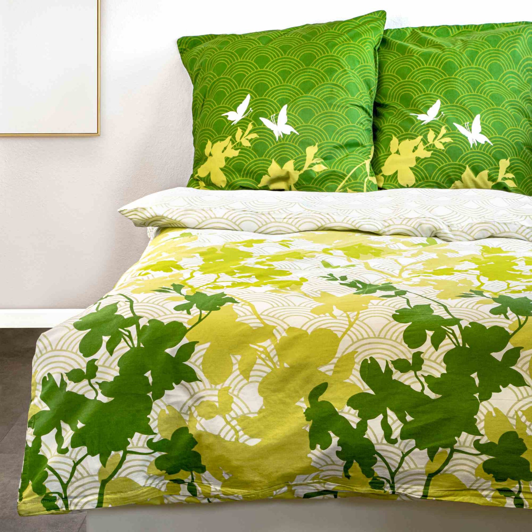 etérea Renforcé Baumwolle Bettwäsche Osaka Grün