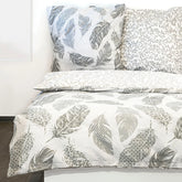 etérea Renforcé Baumwolle Bettwäsche Philou Federn Grün oder Grau