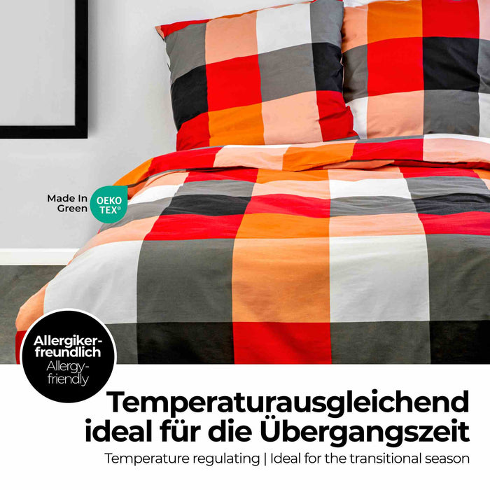 etérea Renforcé Bettwäsche Rian Kariert Multicolor 50x75 cm 1x Kopfkissenbezug