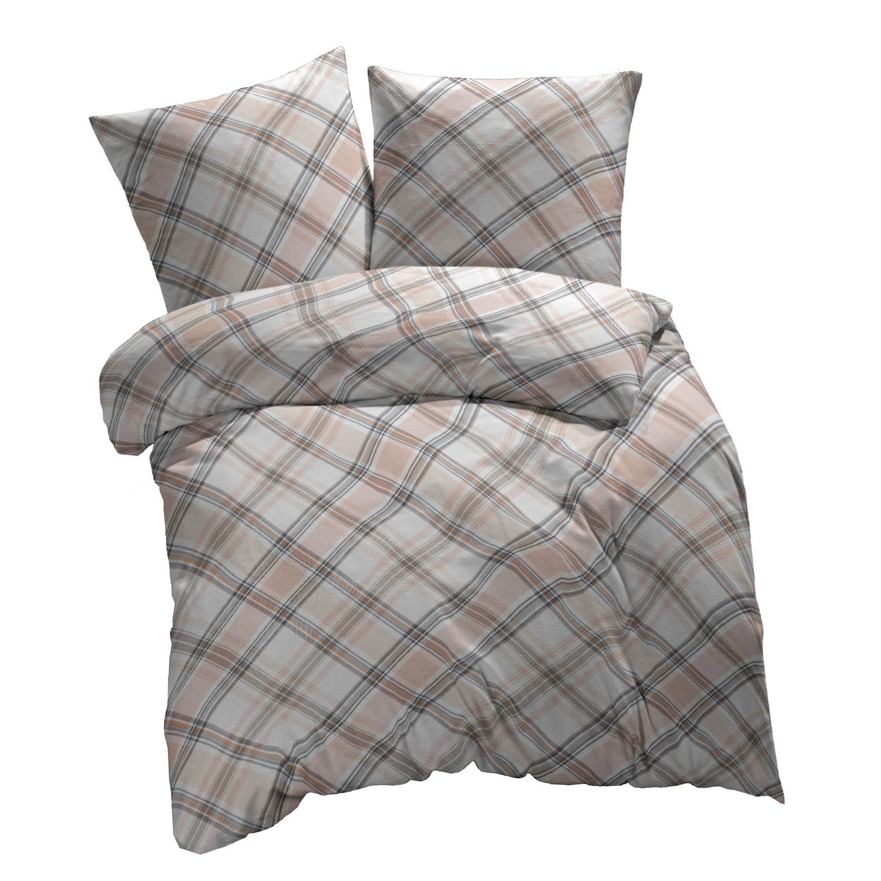 etérea Renforcé Baumwoll Bettwäsche Square Braun und Grün