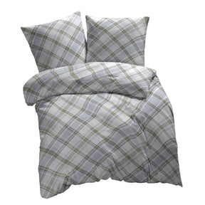 etérea Renforcé Baumwoll Bettwäsche Square Braun und Grün