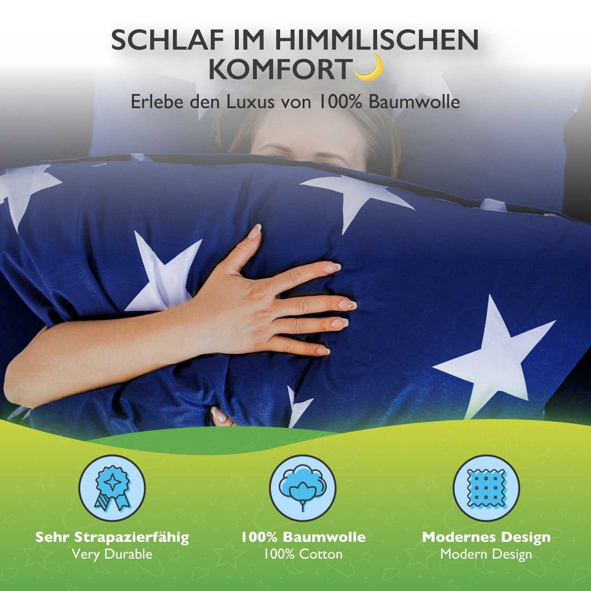 etérea Renforcé Baumwoll Bettwäsche Sterne #farbe_