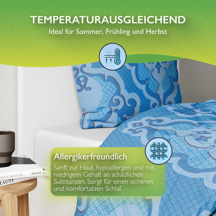 etérea Renforcé Bettwäsche Trisa Blau 70x90 cm 1x Kopfkissenbezug