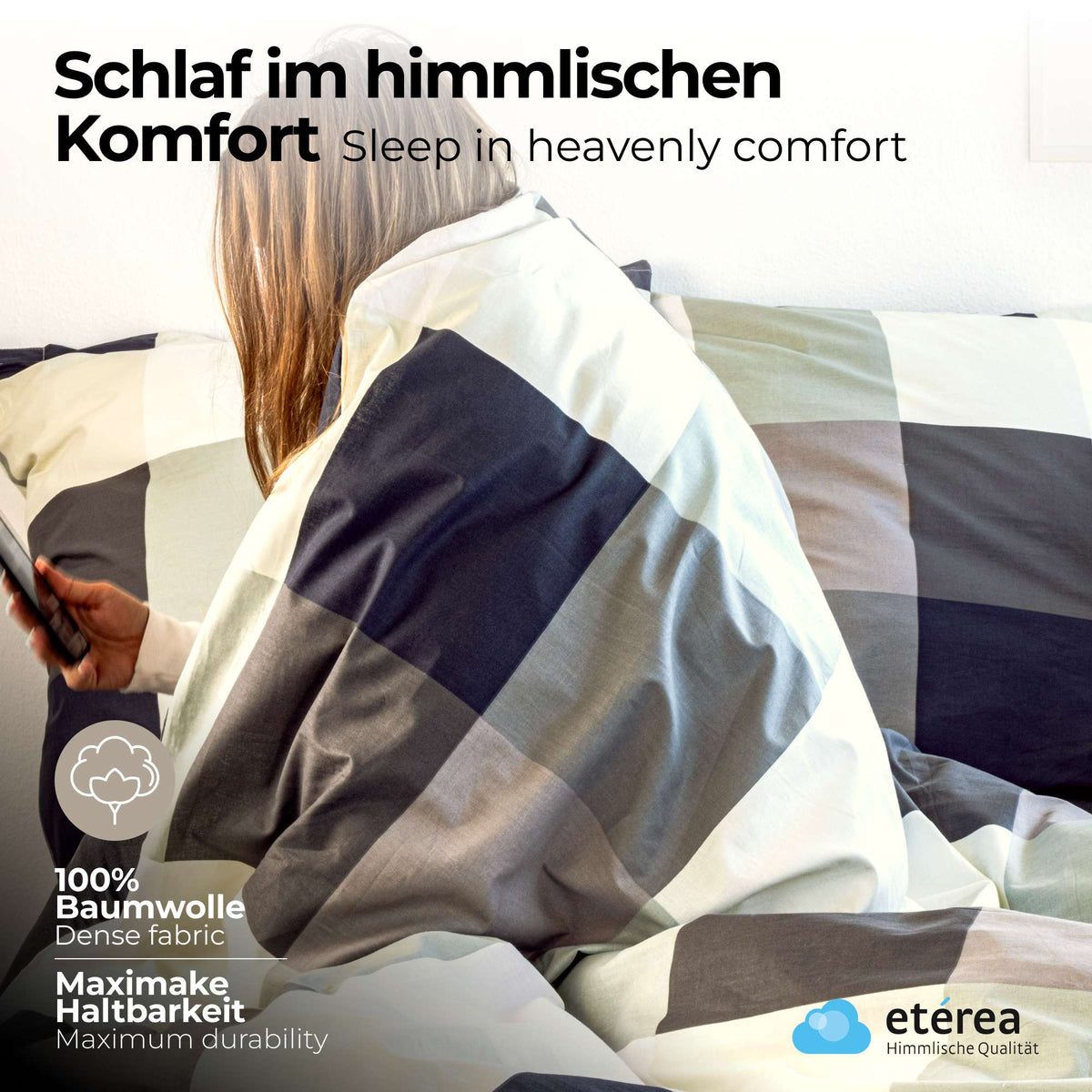 etérea Renforcé Bettwäsche #farbe_schwarz