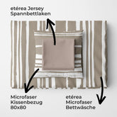 etérea Basic Starterpaket Bettwäsche Carola Sand mit Spannbettlaken
