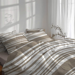 etérea Basic Starterpaket Bettwäsche Spannbettlaken Carola Sand 155x220 + 200x200