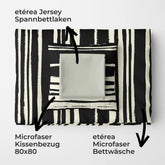 etérea Basic Starterpaket Bettwäsche Carola Schwarz mit Spannbettlaken
