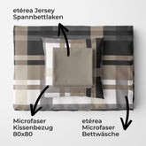 etérea Basic Starterpaket Urban Check Braun mit Spannbettlaken