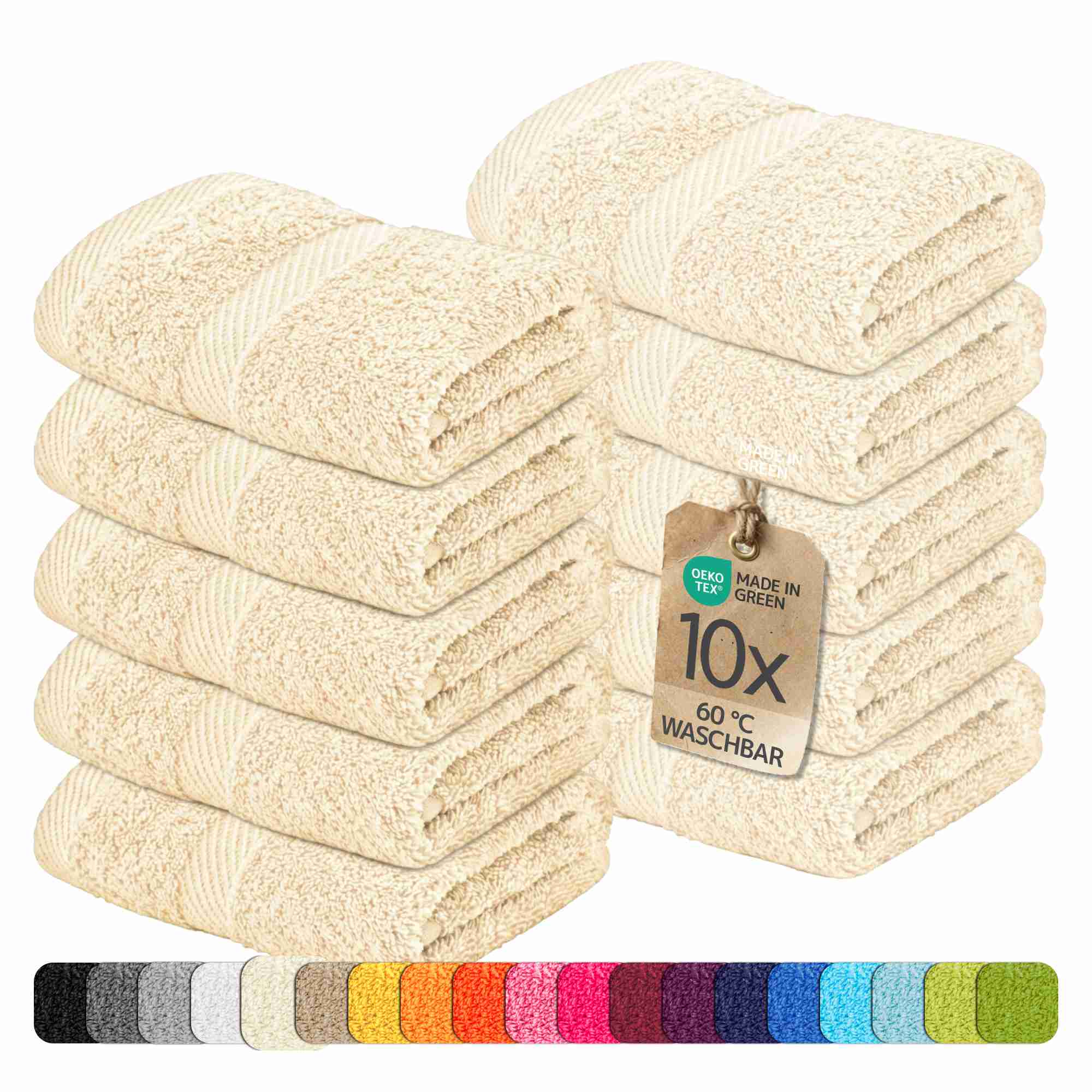etérea 10er Pack Handtücher Carli Handtuch Bulkset