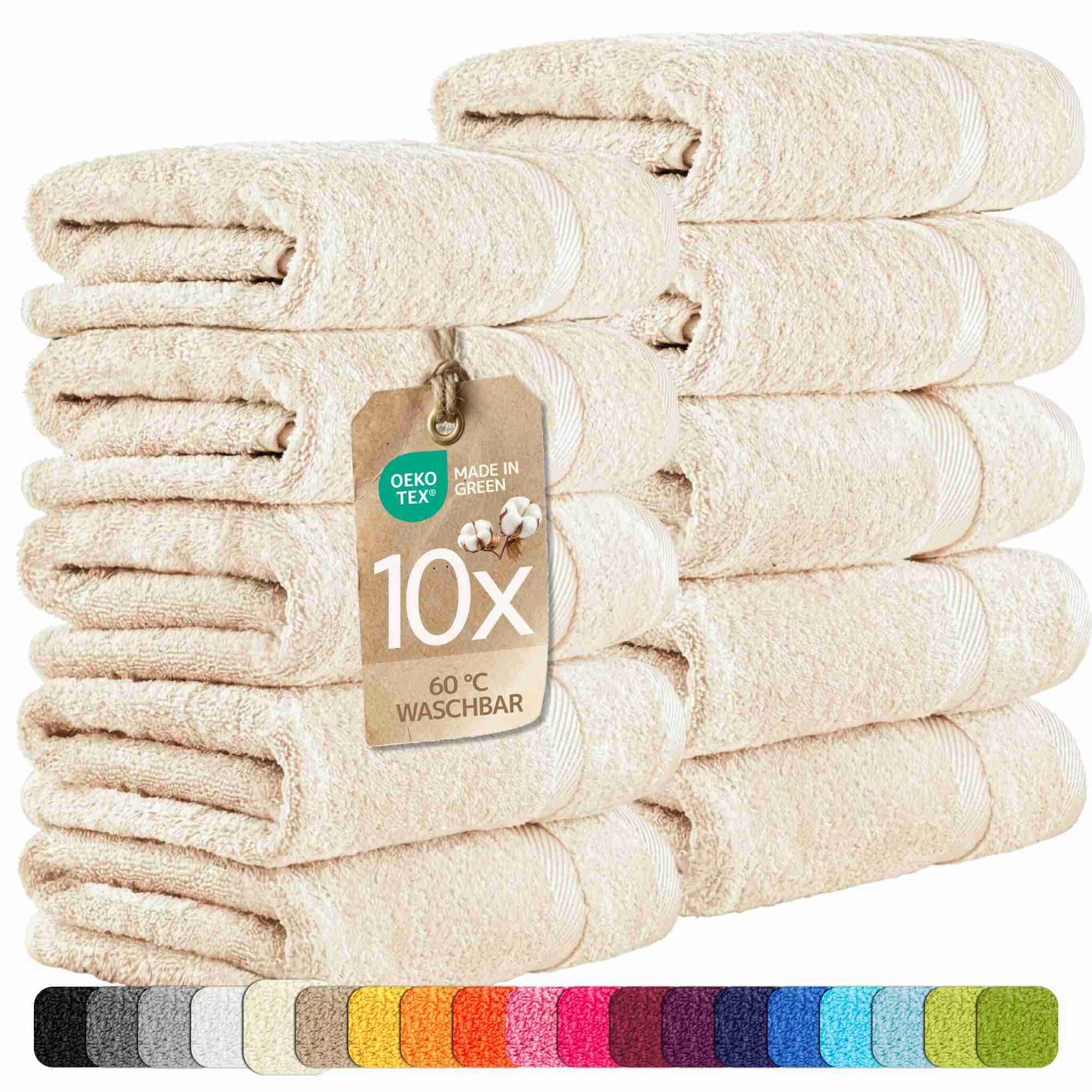 etérea 10er Pack Handtücher Carli Handtuch Bulkset