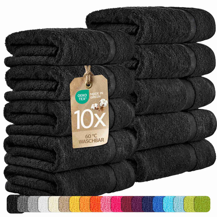 etérea 10er Pack Handtücher #farbe_schwarz