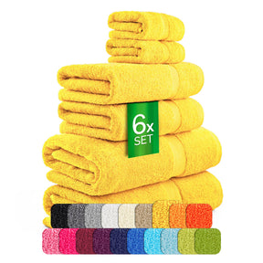 etérea Carli 6-teiliges Handtuchset II Eco Gelb - fix und fertig