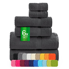 etérea Carli 6-teiliges Handtuchset II Eco Graphit - fix und fertig