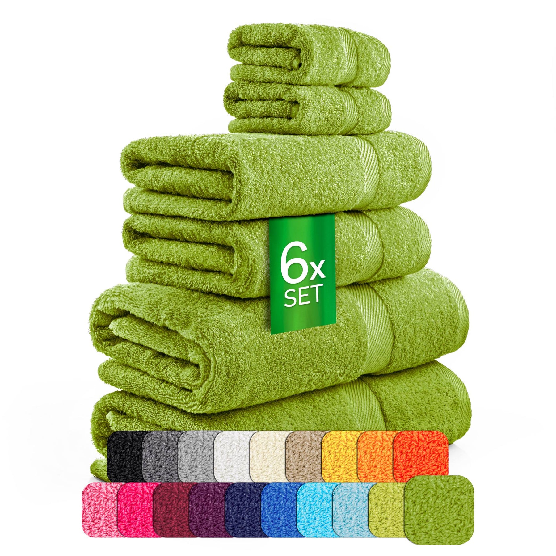 etérea Carli 6-teiliges Handtuchset II Eco Kaktus - fix und fertig
