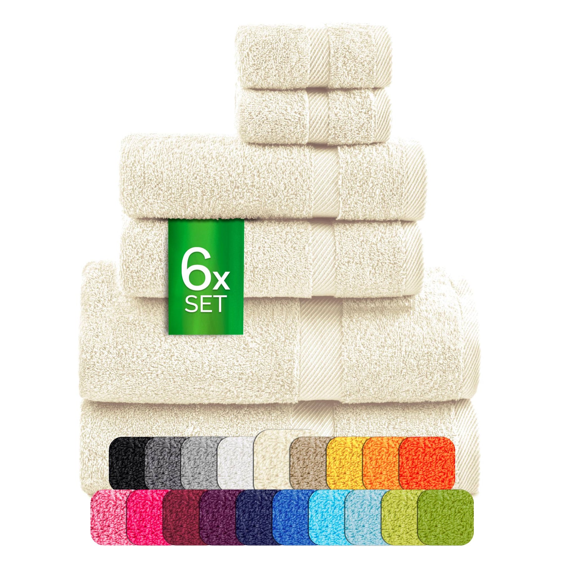 etérea Carli 6-teiliges Handtuchset II Eco Nature - fix und fertig