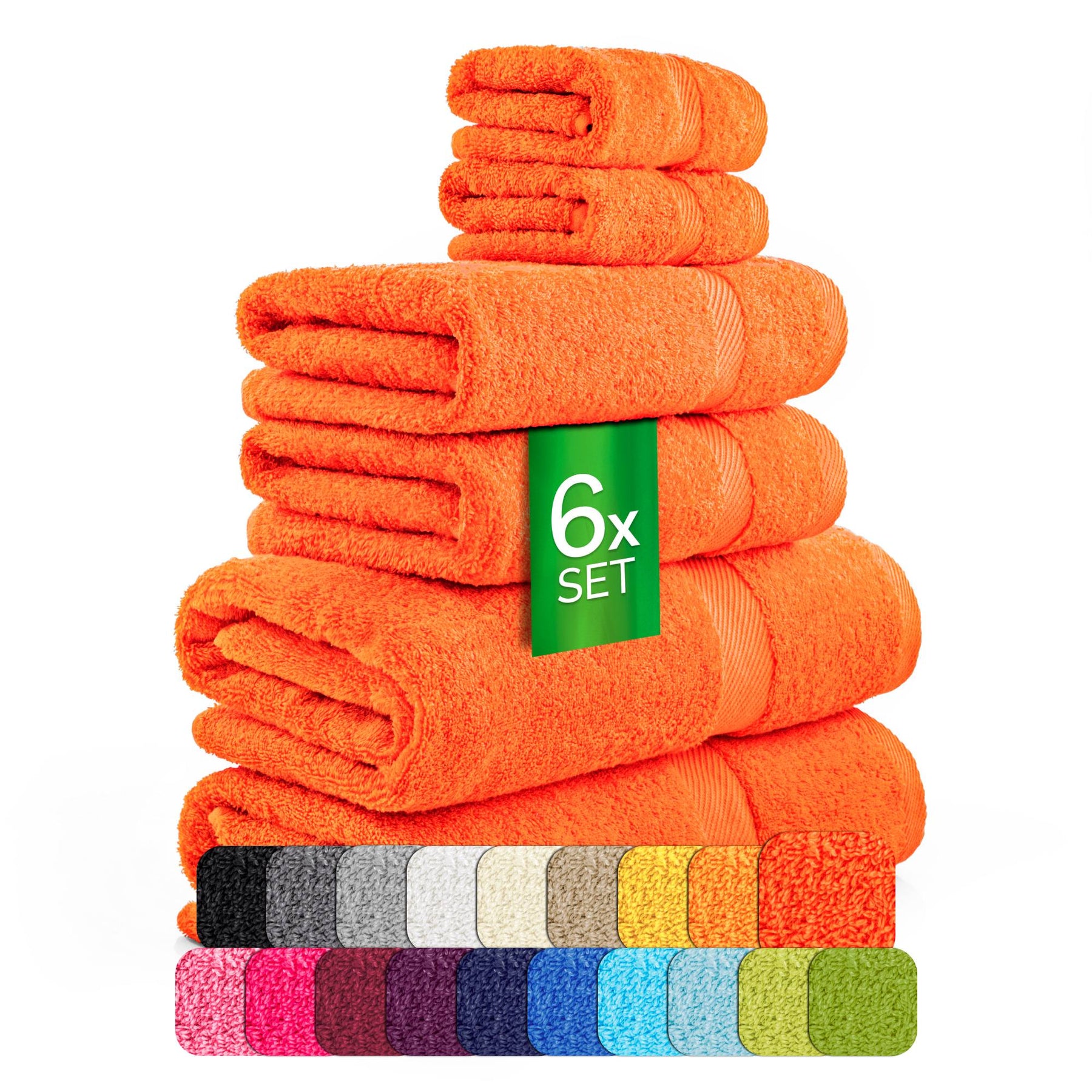 etérea Carli 6-teiliges Handtuchset II Eco Orange - fix und fertig