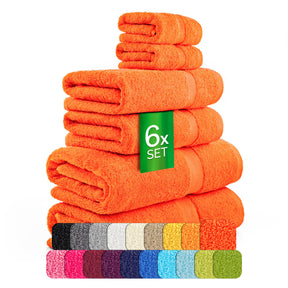 etérea Carli 6-teiliges Handtuchset II Eco Orange - fix und fertig