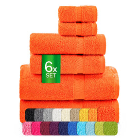 etérea Carli 6-teiliges Handtuchset II Eco Orange - fix und fertig