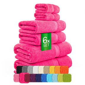 etérea Carli 6-teiliges Handtuchset II Eco Pink - fix und fertig