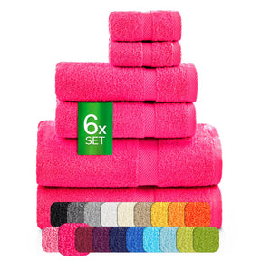 etérea Carli 6-teiliges Handtuchset II Eco Pink - fix und fertig