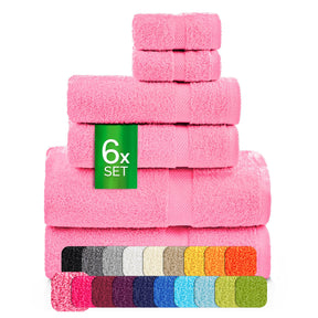 etérea Carli 6-teiliges Handtuchset II Eco Rosa - fix und fertig