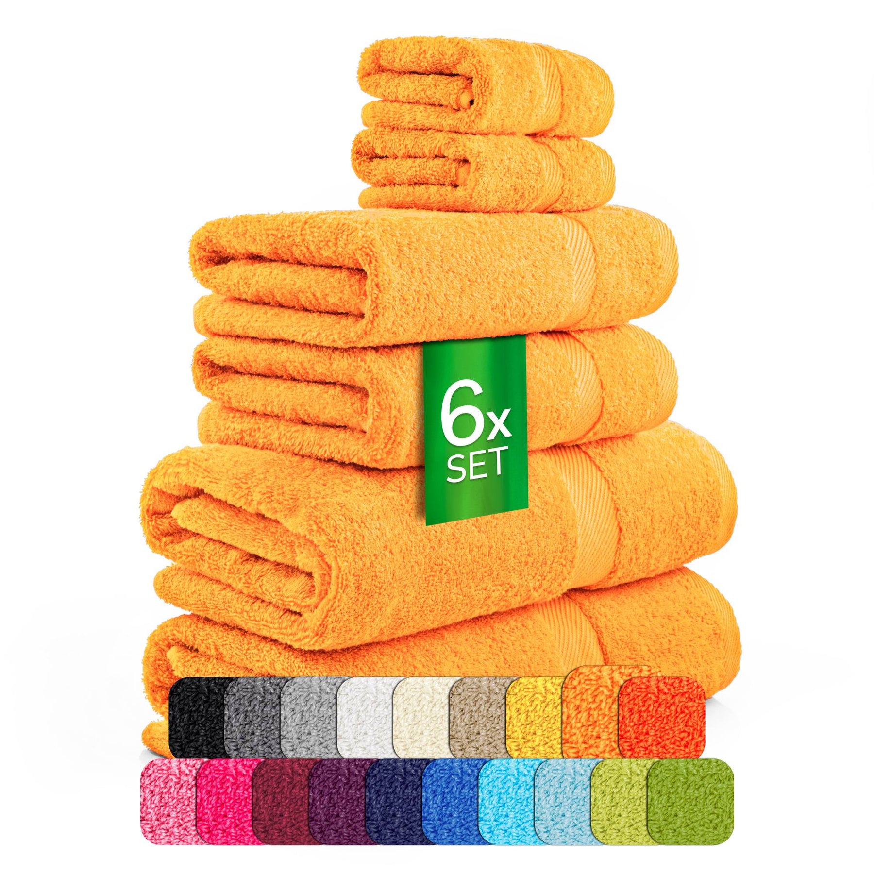 etérea Carli 6-teiliges Handtuchset II Eco Safran - fix und fertig