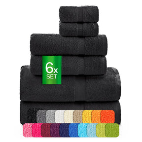 etérea Carli 6-teiliges Handtuchset II Eco Schwarz - fix und fertig