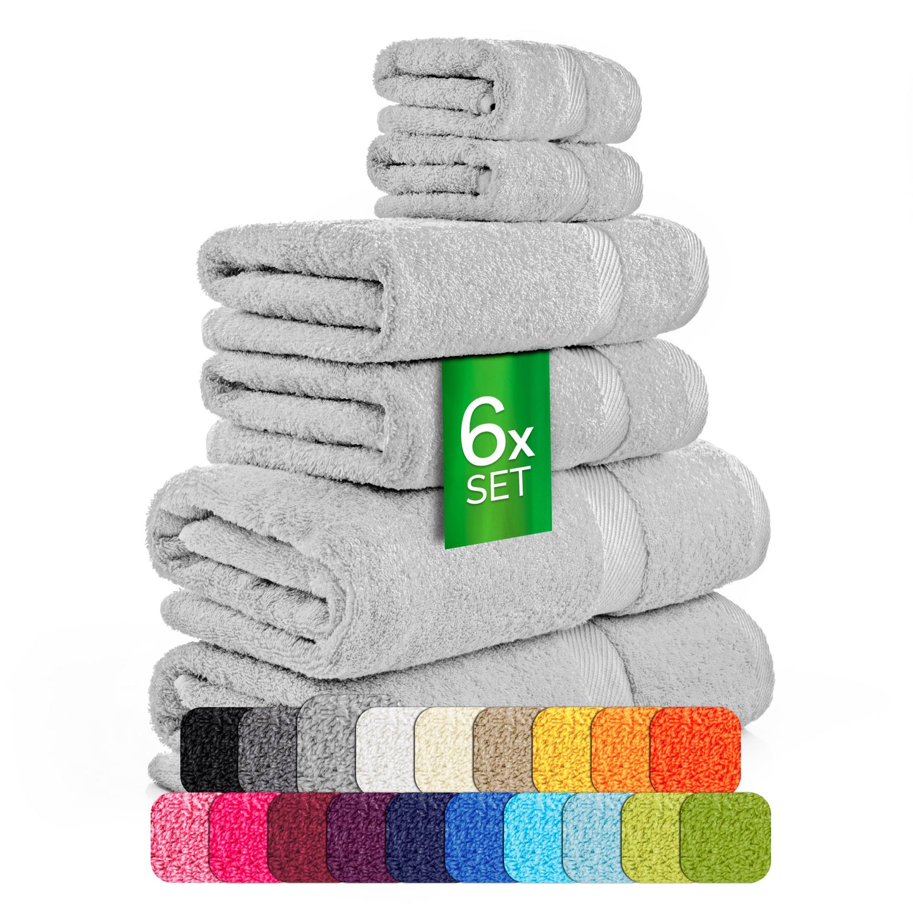 etérea Carli 6-teiliges Handtuchset II Eco Steingrau - fix und fertig