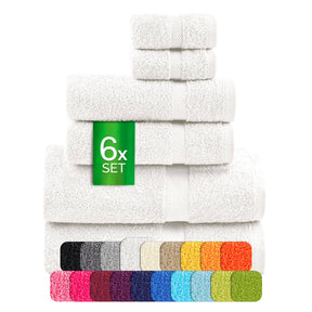 etérea Carli 6-teiliges Handtuchset II Eco Weiss - fix und fertig
