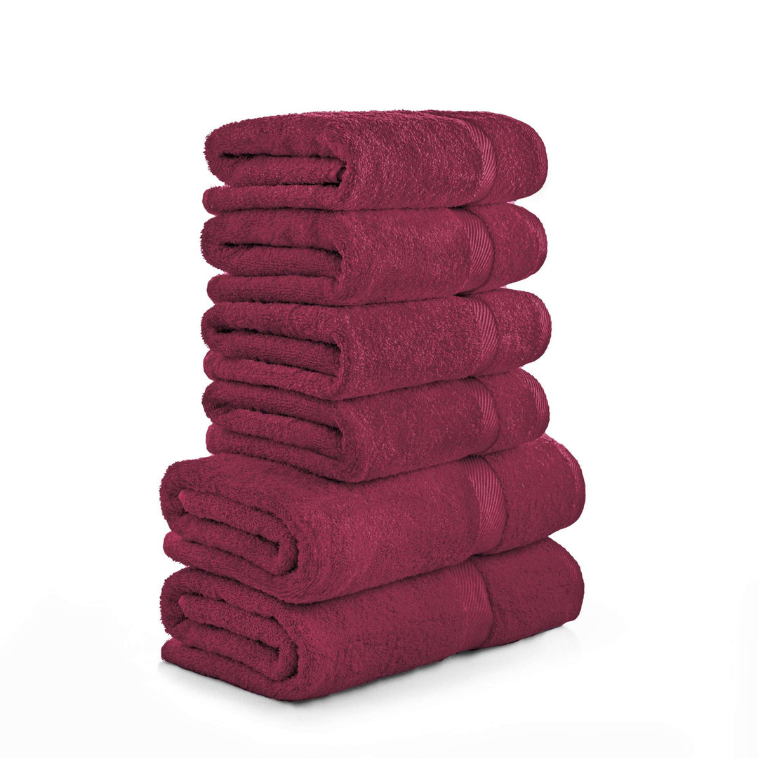 6 tlg. Dusch und Handtuch #farbe_bordeaux