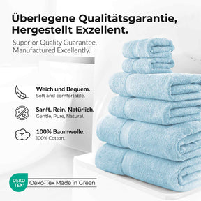 etérea Carli 6-teiliges Handtuchset II Eco Hellblau - Rosa - fix und fertig
