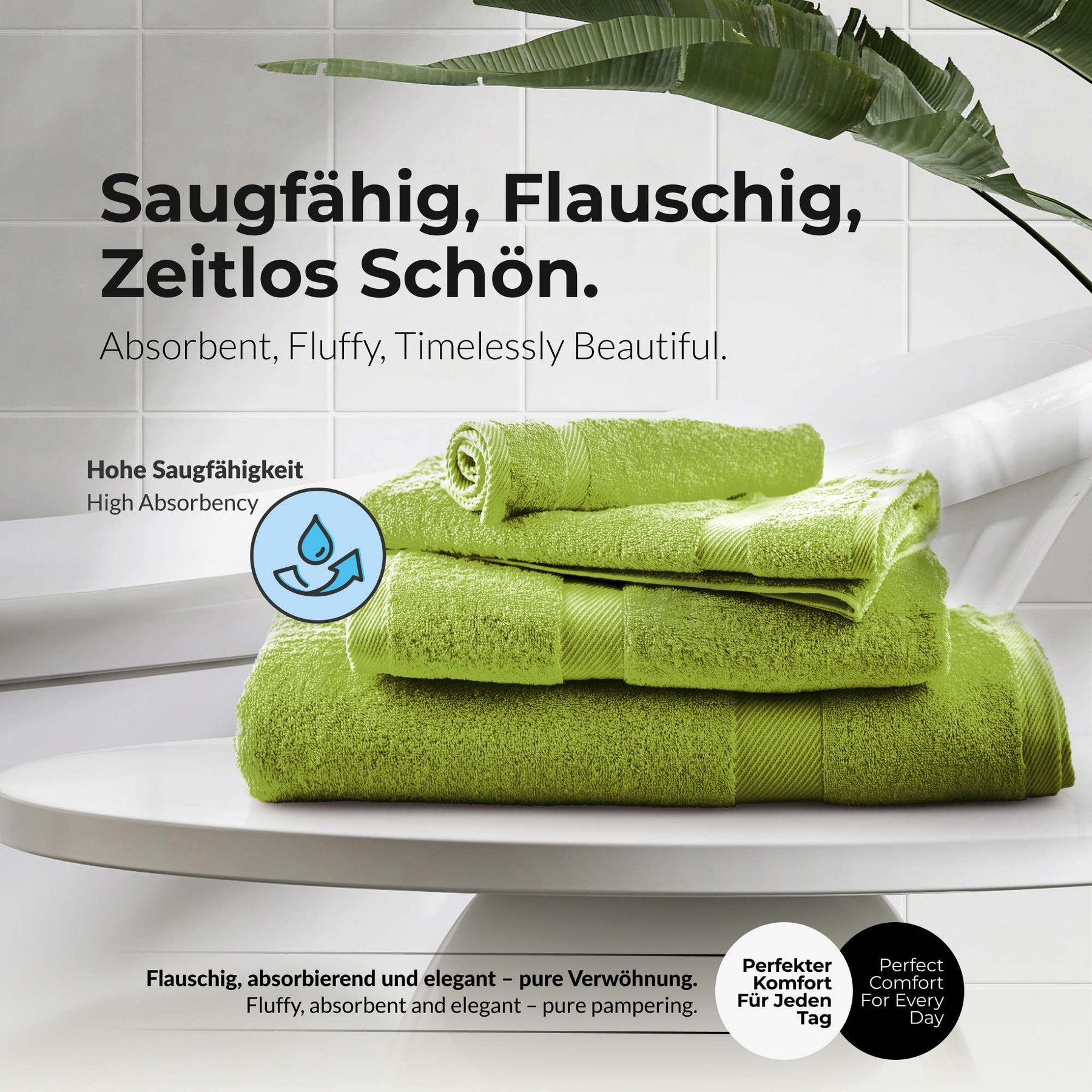 etérea Carli 6-teiliges Handtuchset II Eco Kaktus - fix und fertig