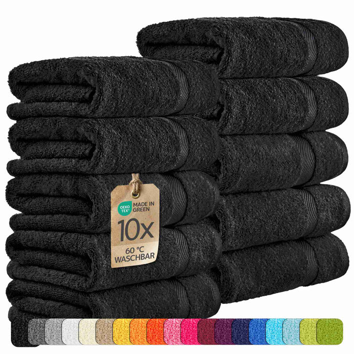 etérea 10er Pack Handtücher #farbe_schwarz