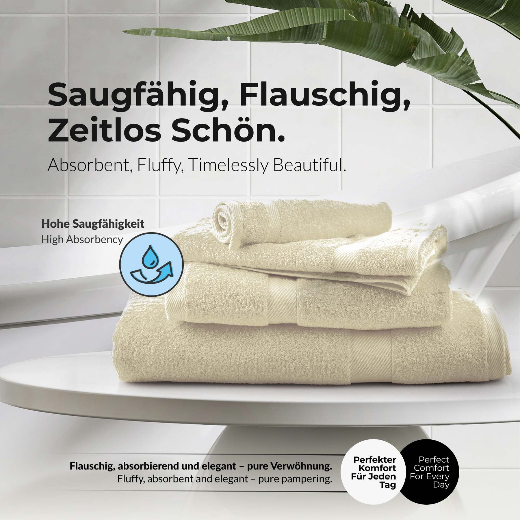 etérea Carli 6-teiliges Handtuchset II Eco Nature - fix und fertig