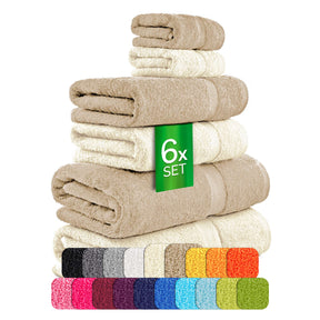 etérea Carli 6-teiliges Handtuchset II Eco Nature - Taupe - fix und fertig