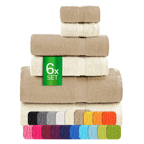 etérea Carli 6-teiliges Handtuchset II Eco Nature - Taupe - fix und fertig