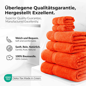 etérea Carli 6-teiliges Handtuchset II Eco Orange - fix und fertig